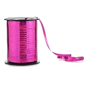 Fitilho Holográfico Rosa 5mm 200m - Silver