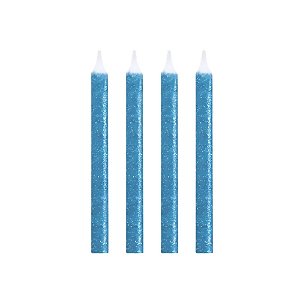 Vela Palito Glitter Azul 8un - Regina