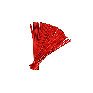 Fecho Prático Metalizado Vermelho 100Un - Silver