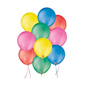 Balão 7 Liso Redondo Sortido  50un - São Roque