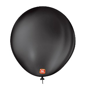 Balão 7 Liso Redondo Preto Ébano  50un - São Roque