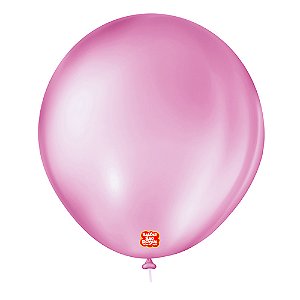 Balão 7 Liso Redondo Rosa Chiclete  50un - São roque