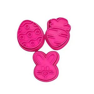 Kit Cortador com Carimbo Páscoa 1 3D - RR Oliveira