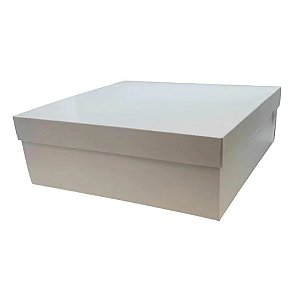 Caixa Bolo B4 Branco/Pardo 35,5x29,5x12cm 5un - Tom e Cor