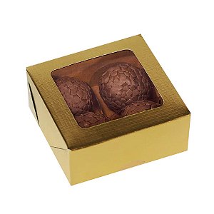 Caixa Laminada Com Visor 4 Doces Desmontadas 10un - Ideia Embalagens