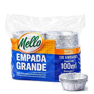 Forma Empada Alúminio 100ml 100un - Mello