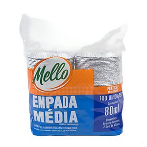 Forma Empada Alumínio 80ml 100un - Mello