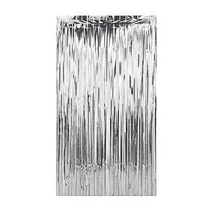 Cortina Metalizada Prata 1x2m - Partiu Festa