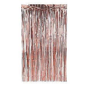 Cortina Metalizada Rose Gold 1x2m - Patiu Festa