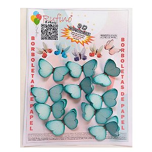 Borboleta 3D Tiffany Pequena 10un - Artes Rufino