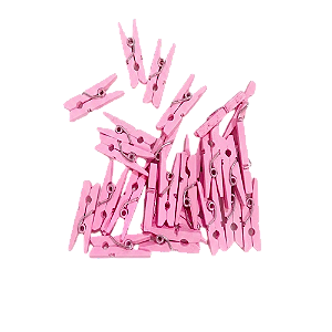 Mini Pregador Rosa 2,5cm 50un - Art Lille