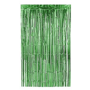 Cortina Metalizada Verde 1x2m - Partiu Festa
