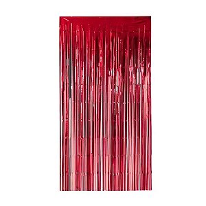 Cortina Metalizada Vermelha 1x2m - Partiu Festa