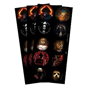 Adesivo Redondo Horror 3 Cartelas - Regina