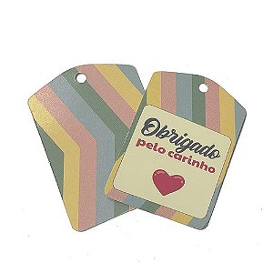 Tag Decorativa Obrigado Pelo Carinho 10un - Hiper Embalagens