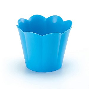 Cachepot Flor Azul Bebê - Oldaniplast
