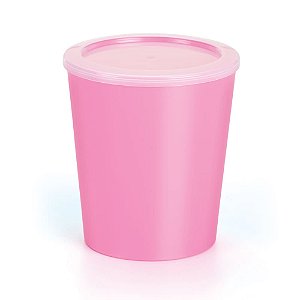 Balde Pipoca Rosa Bebê Com Tampa - Oldaniplast