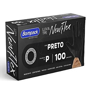 Luvas Sem Pó Preta P 100un - Bompack