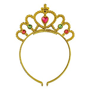 Tiara Princesa Dourada 1Un - Bazar Importado