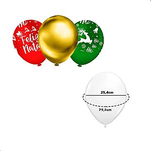 Balão 10" Natal Mágico 10Un - Regina