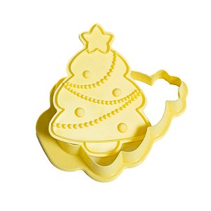 Cortador com Carimbo Árvore de Natal 2 Peças - Blue Star