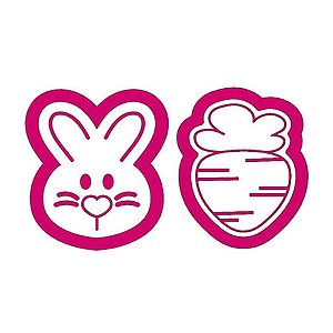 Kit Cortador com carimbo Páscoa 3 Face Coelho e Cenoura - RR Oliveira