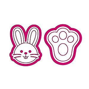 Kit Cortador com Carimbo Páscoa 4 Face Coelho e Pata - RR Oliveira