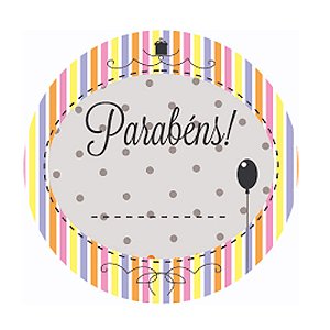 Etiqueta Adesiva Parabéns 60un - Hiper Embalagens