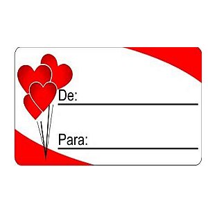 Etiqueta Adesiva De/Para Corações 100un - Hiper Embalagens