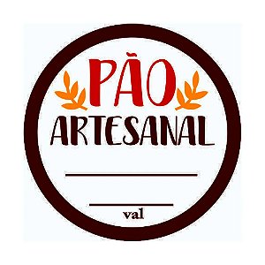 Etiqueta Adesiva Pão Artesanal 60un - Hiper Embalagens