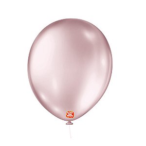 Balão 11 Metálico Rosa Soft 25un - São Roque
