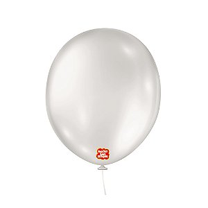 Balão 16 Liso Redondo Branco Pérola 10un - São Roque