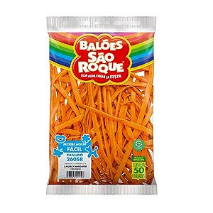 Balão Canudo Laranja Mandarim 50un - São Roque