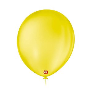 Balão 11 Liso Redondo Amarelo Citrino 25un - São Roque