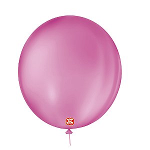 Balão 9 Liso Redondo Rosa Shock 50un - São Roque