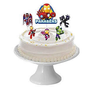 Topo de Bolo Homem de Ferro e Amigos Incríveis - Regina
