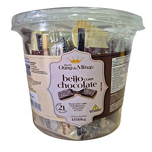 Doce Beijo Com Chocolate 1,05kg 21un - Ouro de Minas
