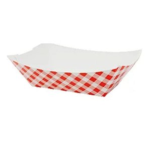 Bandeja Papel Xadrez Vermelha 10un - Silver