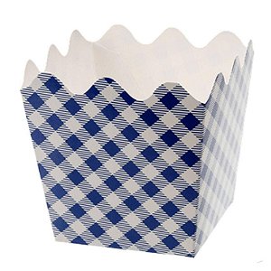 Cachepot Xadrez Azul 8un - Silver
