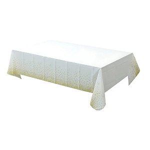 Toalha de Mesa Confetes Dourada 137x274cm - Silver