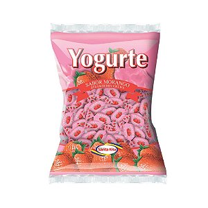 Bala Yogurte Morango 600g - Santa Rita