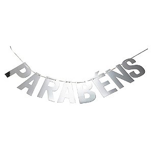 Faixa Parabéns Prata - Silver