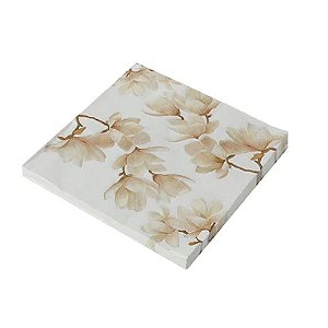 Guardanapo Floral Elegante 33x33Cm - Silver