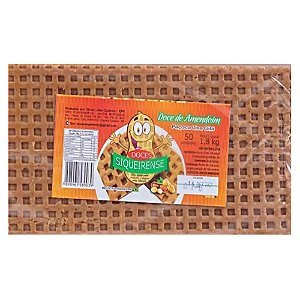 Paçoca Lisa Gibi Quadriculado 50Un 1,8 Kg - Siqueirense
