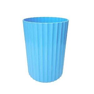 Vaso Decorativo Canelado Azul Bebê - Tasil