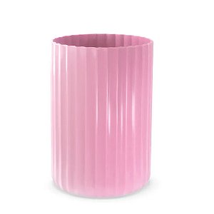 Vaso Decorativo Canelado Rosa Bebê - Tasil