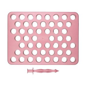 Placa Porcionadora Com Empurrador Rosa Bebê 15g - Bluestar