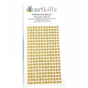 Meia Pérola Adesiva 6mm 240un Ouro - Artlille
