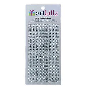 Chaton Adesivado 3mm 840un Prata - Artlille