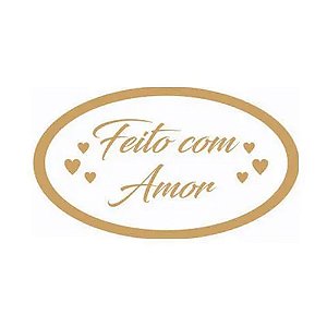 Etiqueta Adesiva Feito Com Amor 60un - Hiper Embalagens